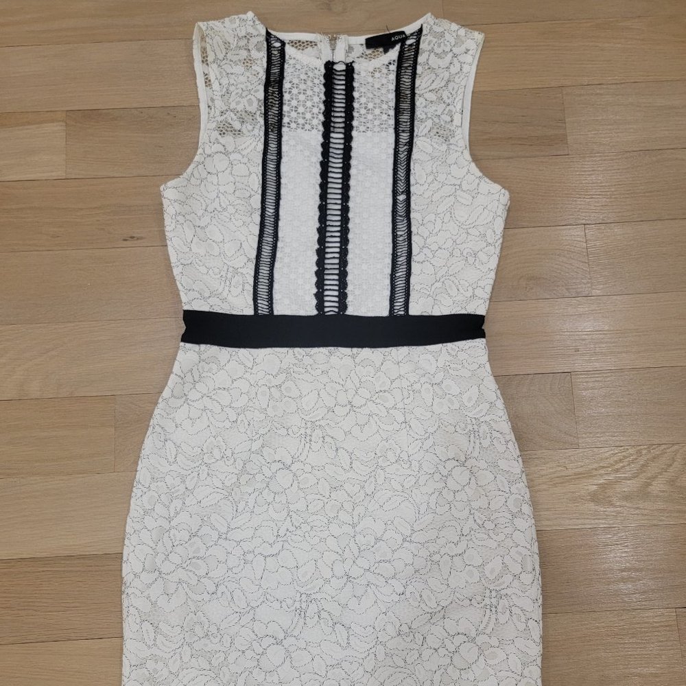 Aqua White Lace Dress